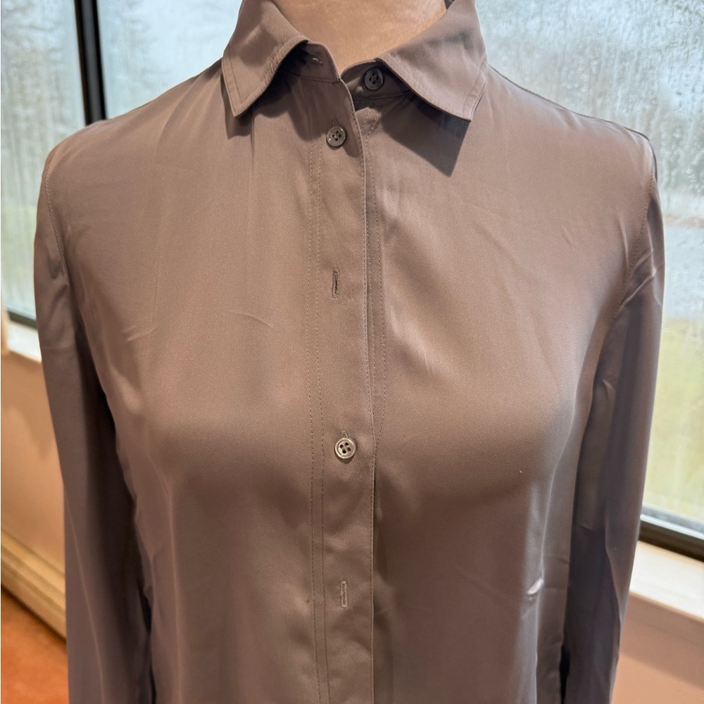 Vince Women Grey Dress Shirt Size Small - Picture 2 of 4